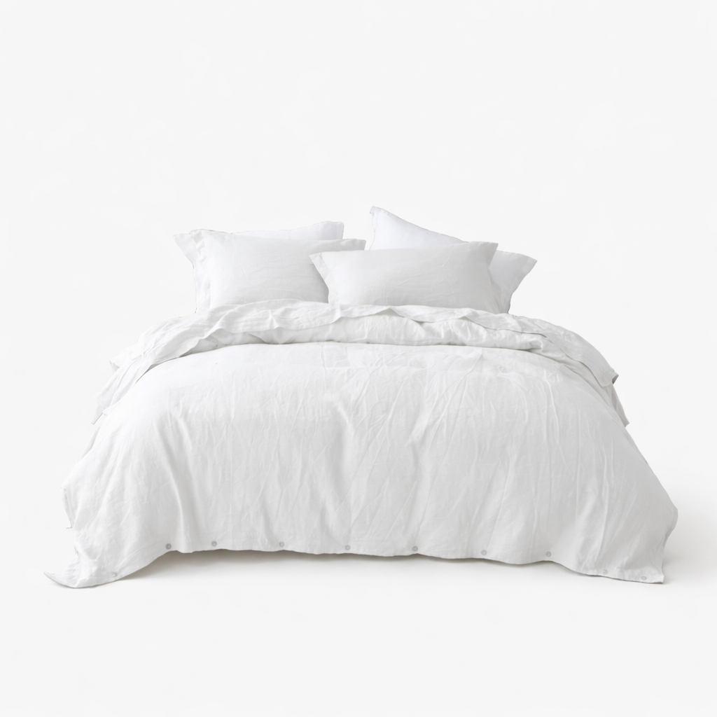 Pure Flax Linen Bedding Set – Breathable Duvet Cover & Pillowcases