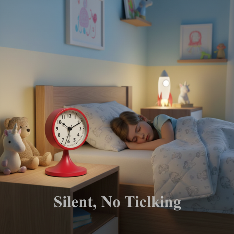 Retro-Style Vintage Metal Alarm Clock – Silent Bedside Clock