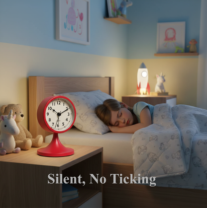 Retro-Style Vintage Metal Alarm Clock – Silent Bedside Clock