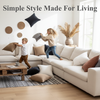 Linen Throw Pillow – Stylish Soft Cotton Filled Linen Blend Cushion