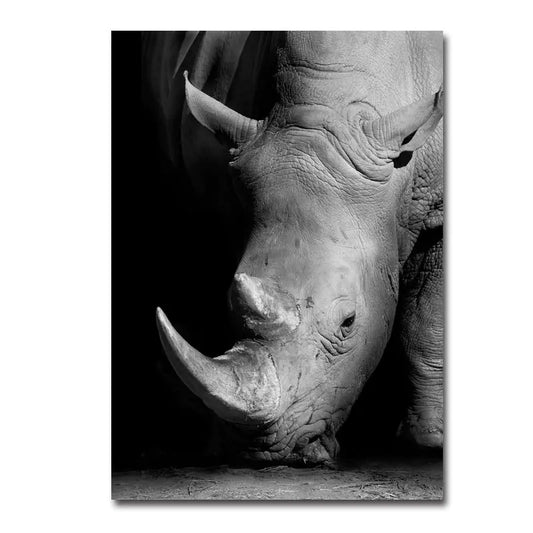 Modern Black & White Animal Canvas Wall Art