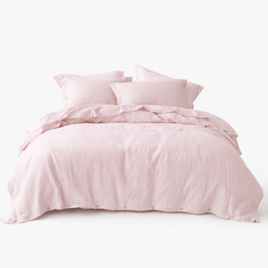 Pure Flax Linen Bedding Set – Breathable Duvet Cover & Pillowcases