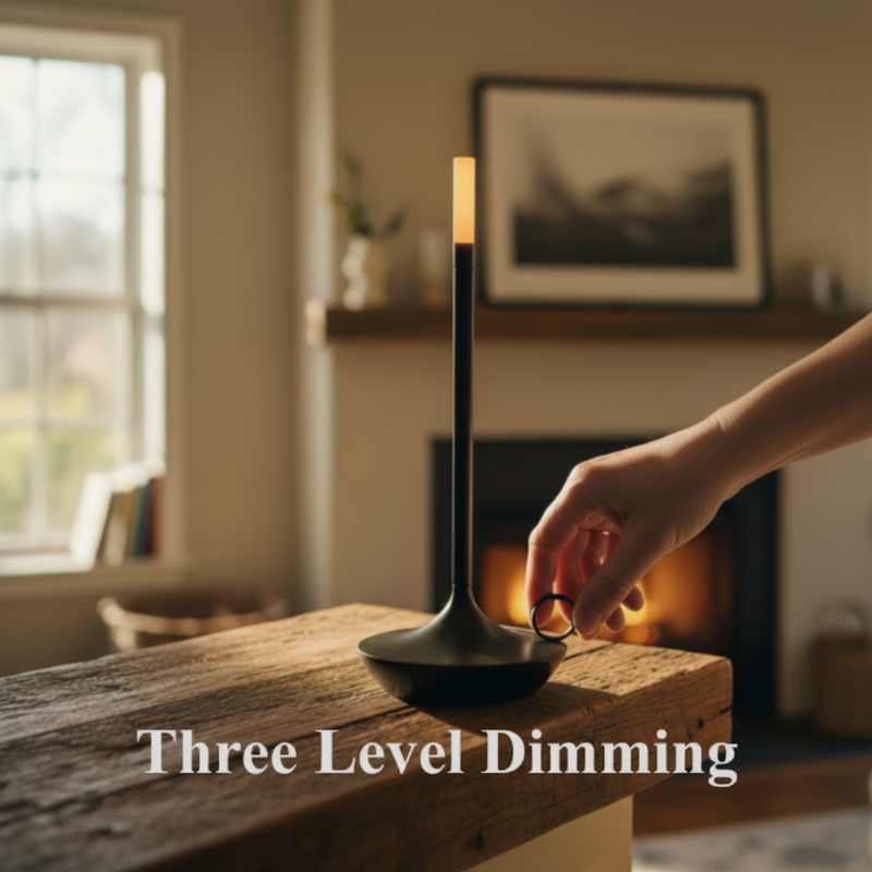 Nordic Candlestick Lamp – Ambient Light, Rechargeable & Dimmable