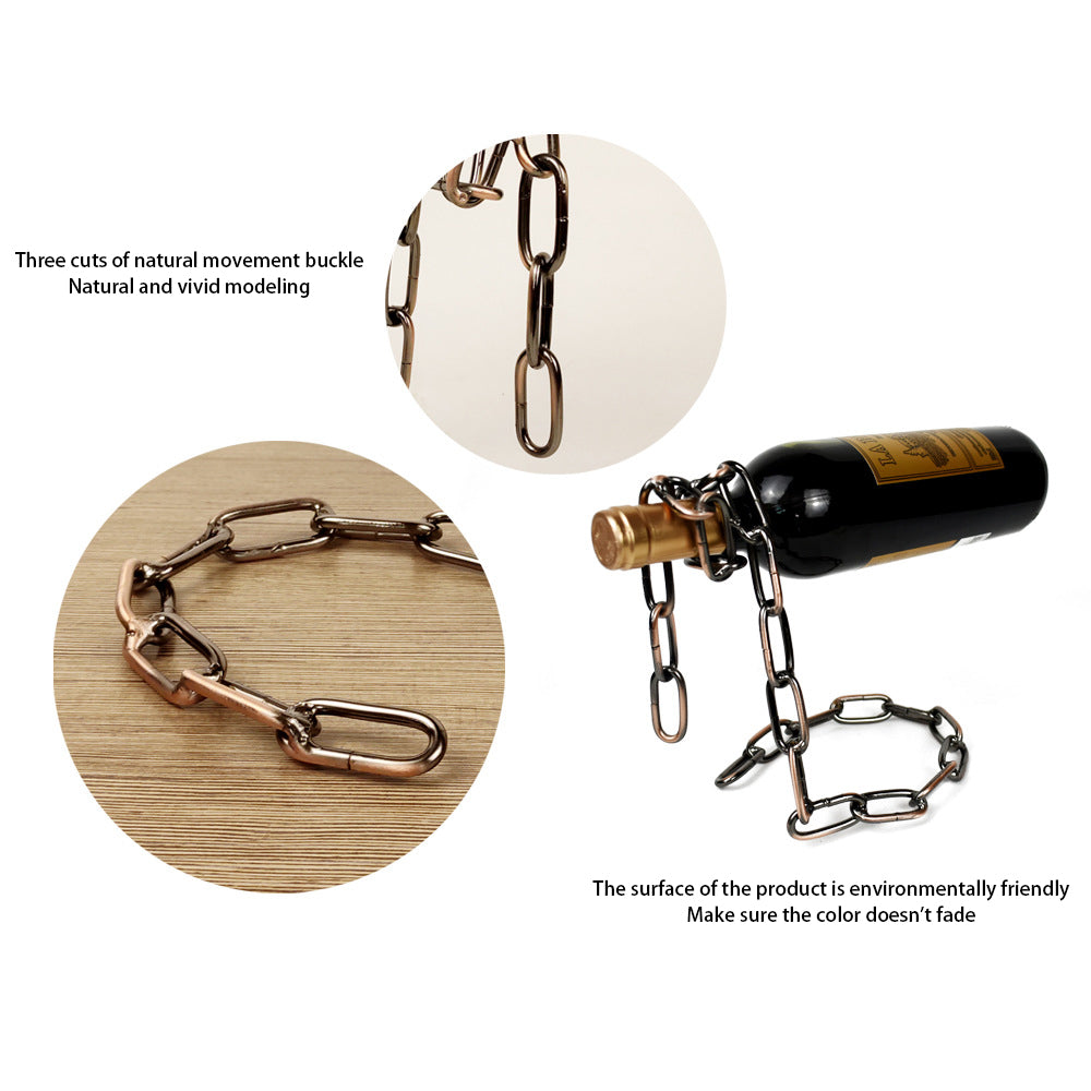 Magic Chain Wine Bottle Holder – Floating Wine Display