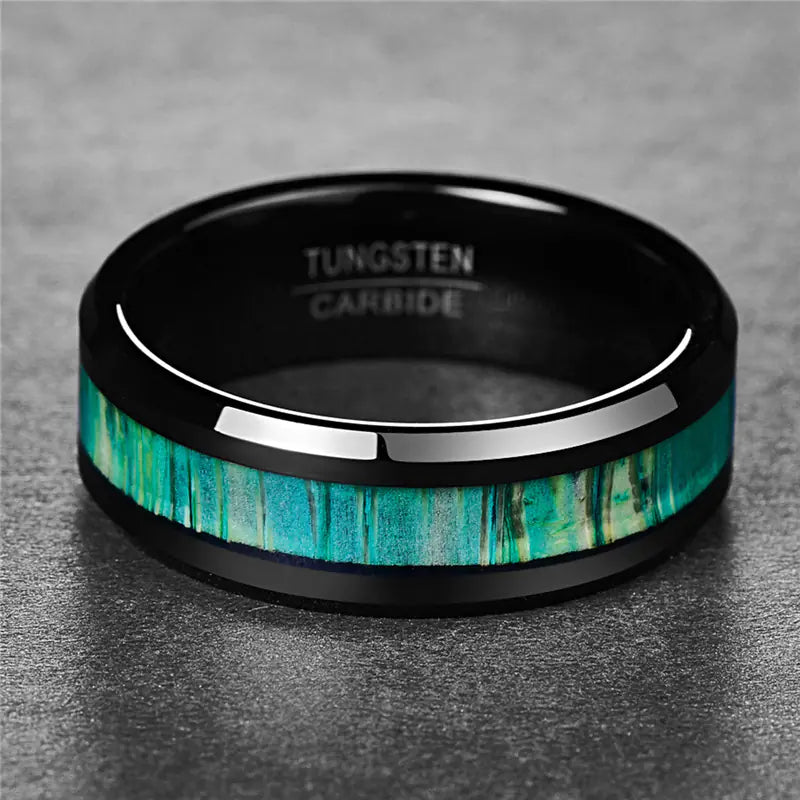 Bamboo Wood & Titanium Steel Ring – Nature Meets Edge