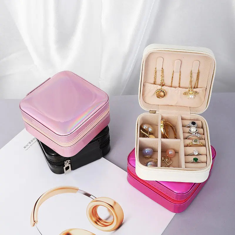Compact Zipper Jewelry Box: Travel-Friendly Storage