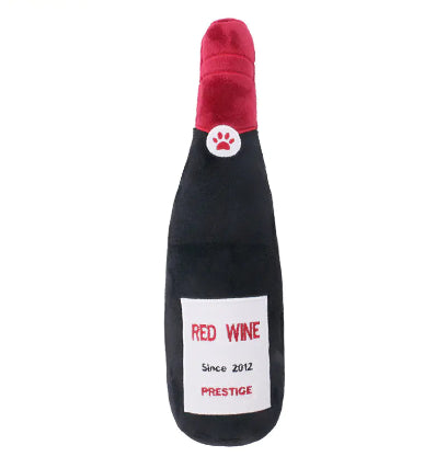 Plush Squeaky Toys for Cats and Dogs - Wine Bottle