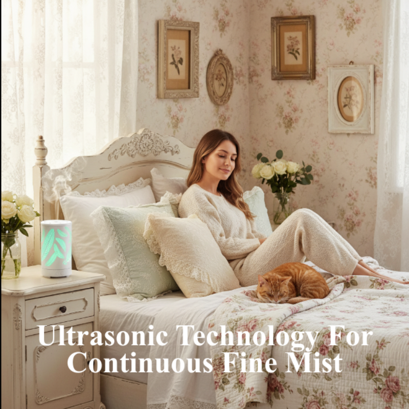 Ultrasonic Essential Oil Diffuser – Compact Humidifier with Mood Light