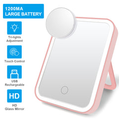 Smart Touch Lighted Makeup Mirror –  Adjustable Brightness, Touch Screen & Portable