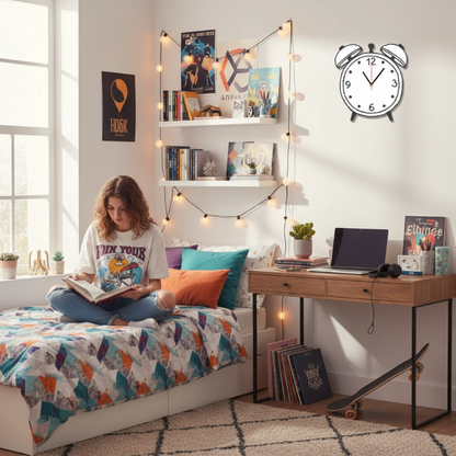 Fun 2D Cartoon Wall Clock – Quirky, Playful  & Quiet