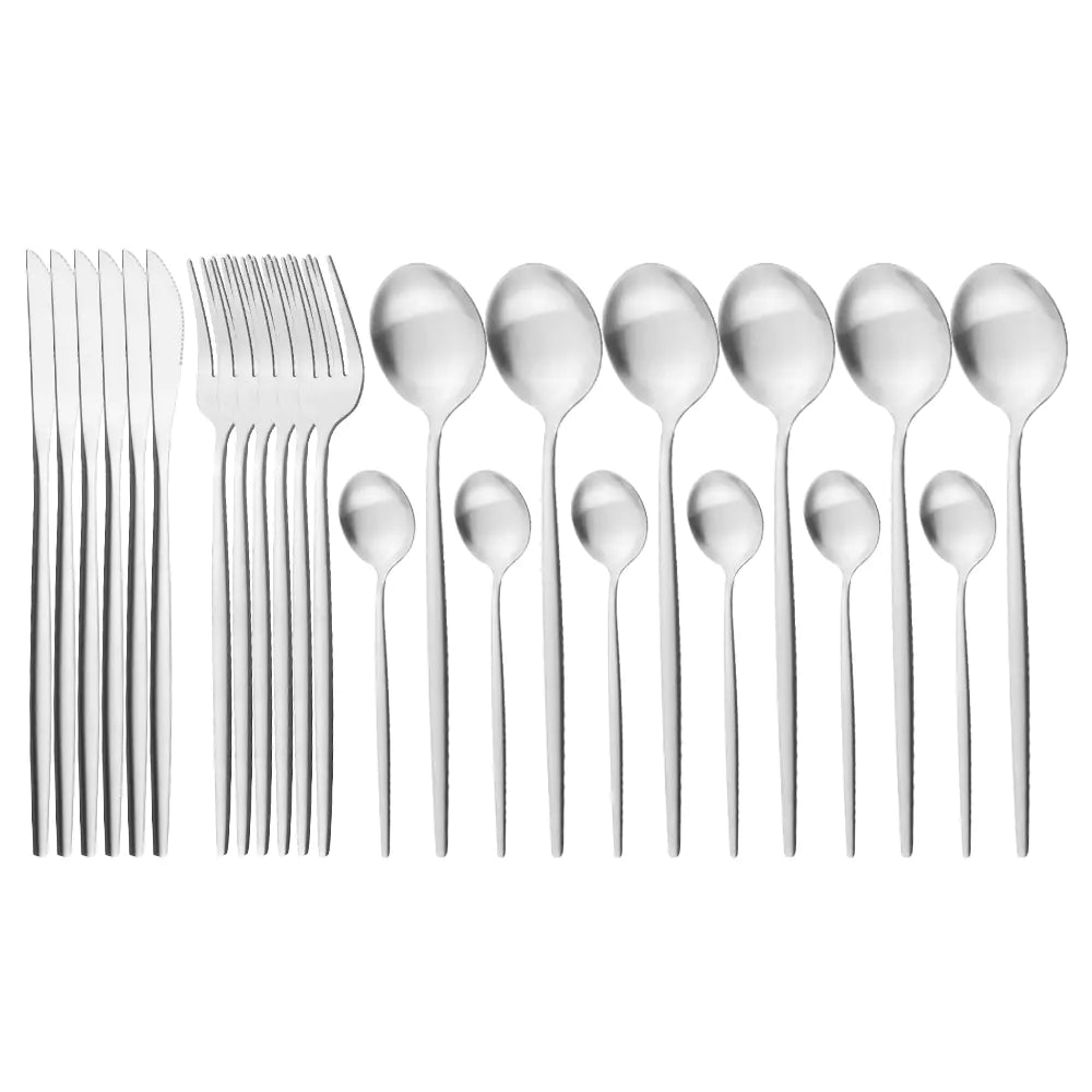 4 pc Matte -Finish Stainless Steel Portuguese Cutlery Set