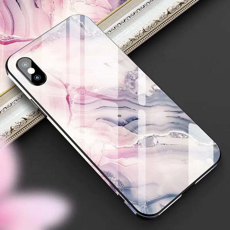 Abstract Art Tempered Glass Painted iPhone Cases
