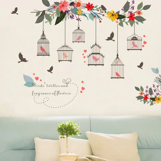 Vintage Inspired Birdcage Wall Stickers / Decals
