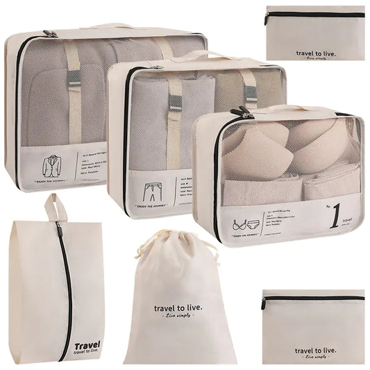 Versatile 7 Piece Travel Storage Bag Set