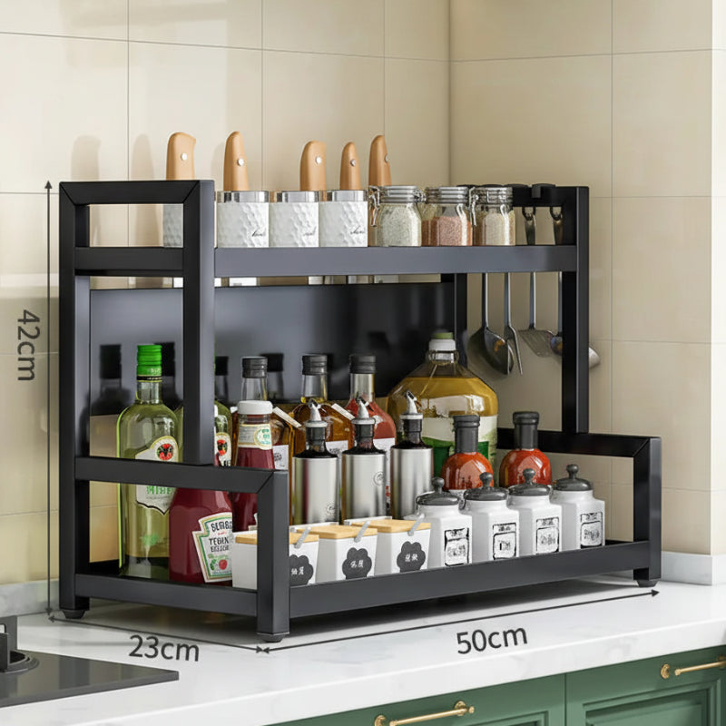 Multi-tier Kitchen Rack for condiments, spices, knives & utensils - Space-saving & stylish