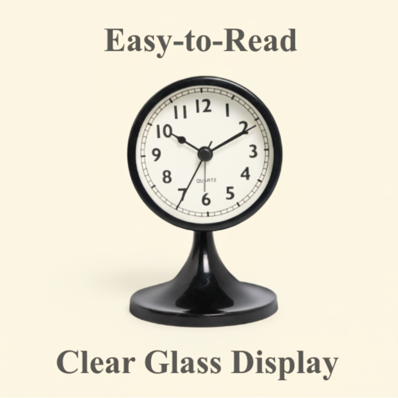 Retro-Style Vintage Metal Alarm Clock – Silent Bedside Clock