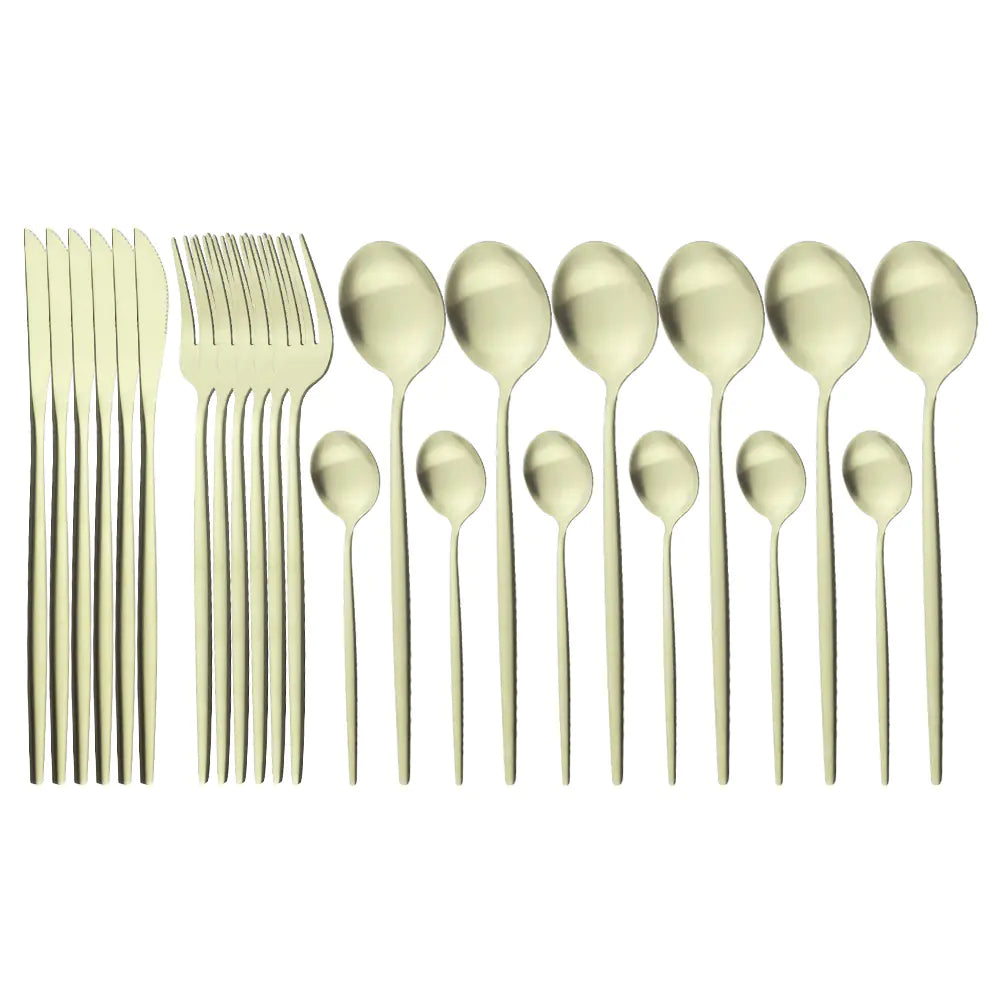 4 pc Matte -Finish Stainless Steel Portuguese Cutlery Set