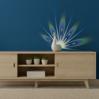 Peacock Projection Lamp or Night Light - With Remote & Timer