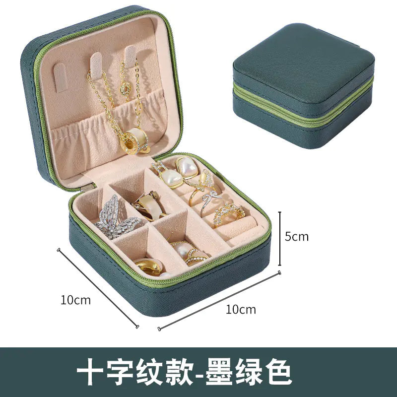 Compact Zipper Jewelry Box: Travel-Friendly Storage