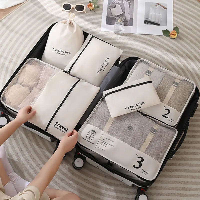 Versatile 7 Piece Travel Storage Bag Set