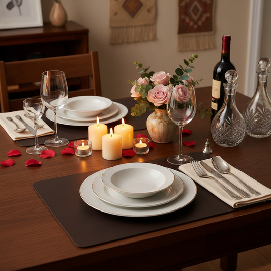 European-Style Faux Leather Placemats Set of 4 – Waterproof, Heat Resistant Table Mats