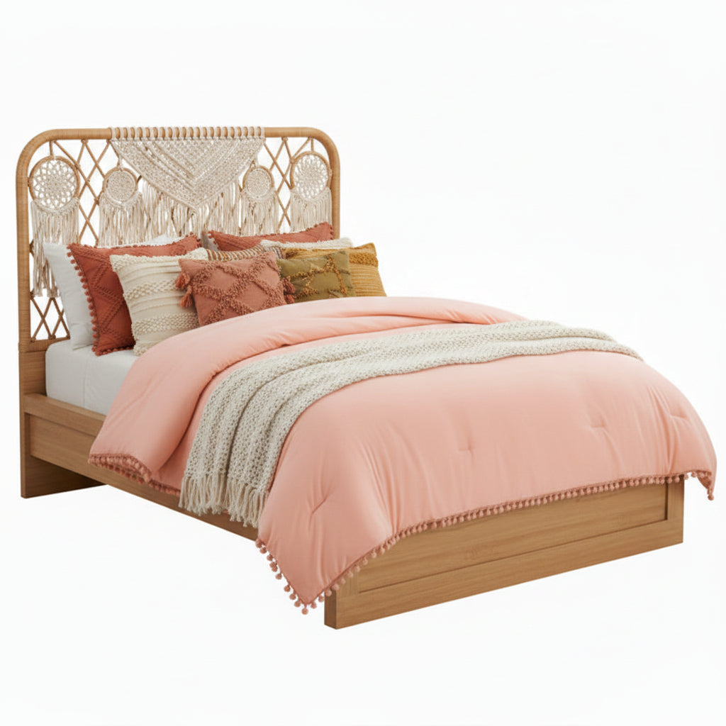 Bohemian Pom-Pom Comforter Set – Lightweight, Cozy All-Season Bedding