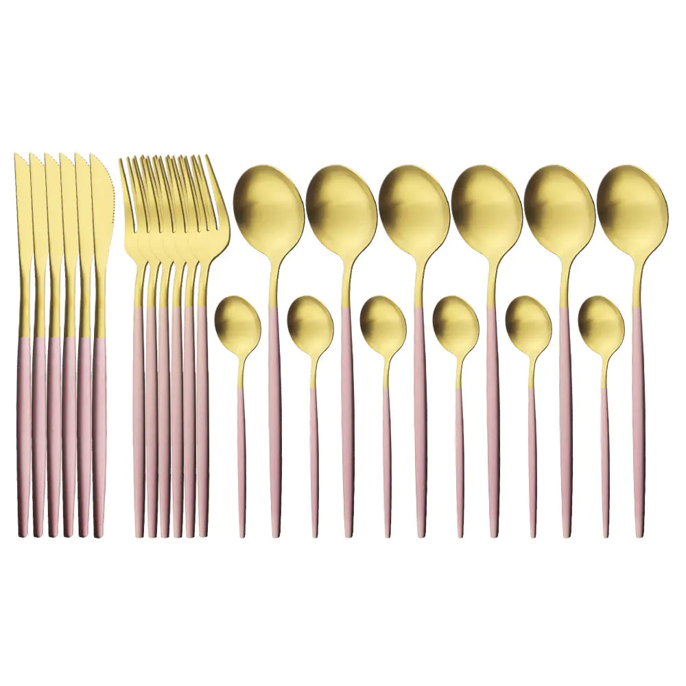 4 pc Matte -Finish Stainless Steel Portuguese Cutlery Set