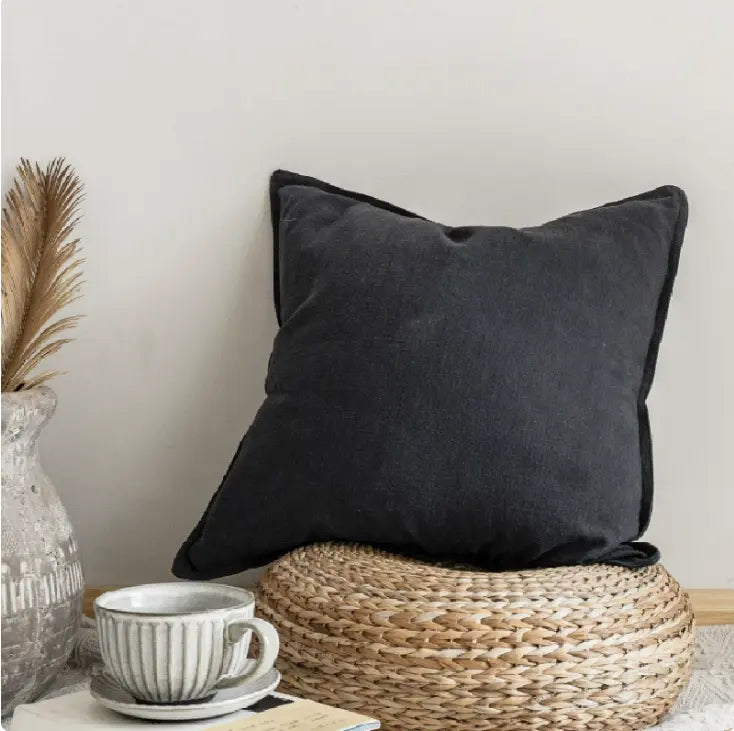 Linen Throw Pillow – Stylish Soft Cotton Filled Linen Blend Cushion