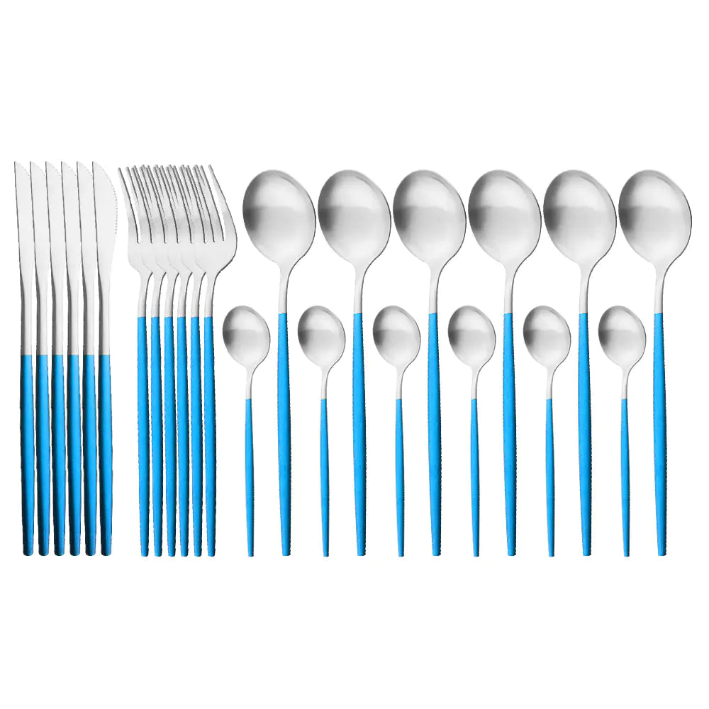 4 pc Matte -Finish Stainless Steel Portuguese Cutlery Set