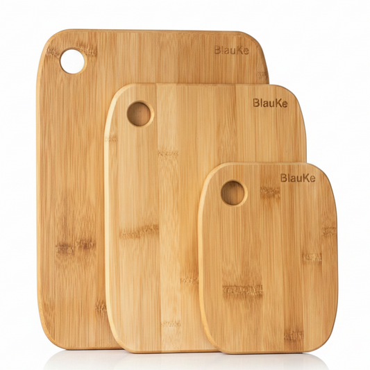 Juego de 3 tablas de cortar de bambú prémium – Preparación de comidas, quesos y embutidos