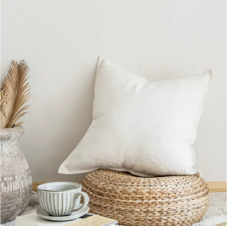 Linen Throw Pillow – Stylish Soft Cotton Filled Linen Blend Cushion