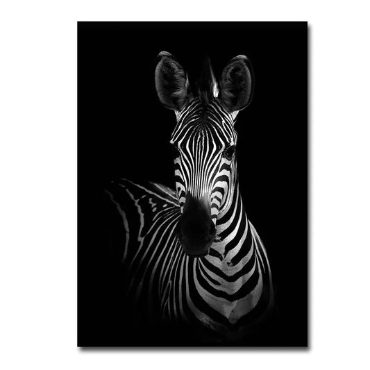 Modern Black & White Animal Canvas Wall Art
