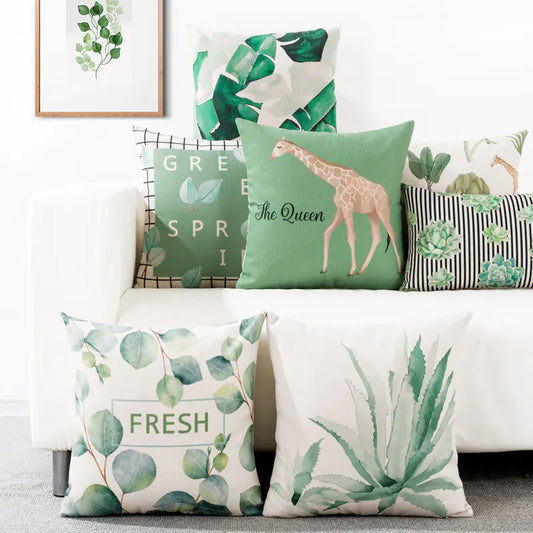 Calm & Serene,  Plant-Themed Cusion Covers