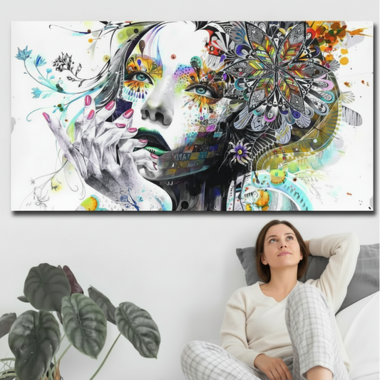 Portrait of a Girl Canvas Print – Modern Minimalism Quite Elegance