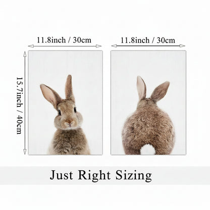 Bunny Rabbit Canvas Print Set – 2 pc. Whimsical Woodland Art