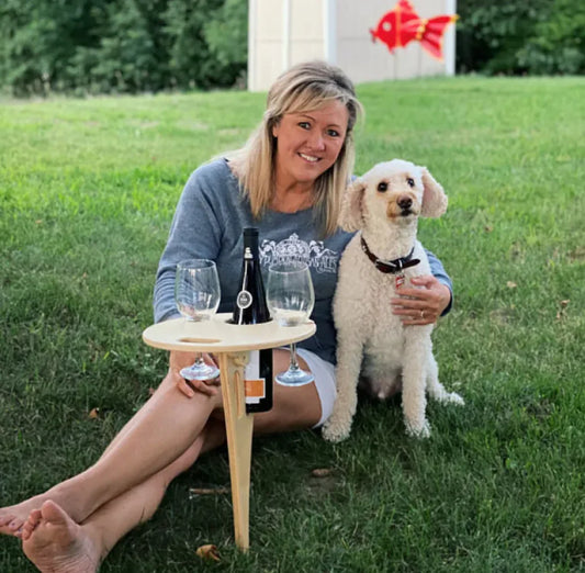 Outdoor Portable Folding Wine Rack Table for two!