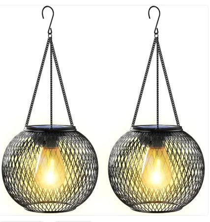 Vintage Metal Hanging Garden Lamp - Solar