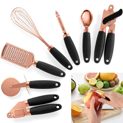 Sleek & functional 7-Piece Stainless Steel Chef's Kitchen Essentials Set