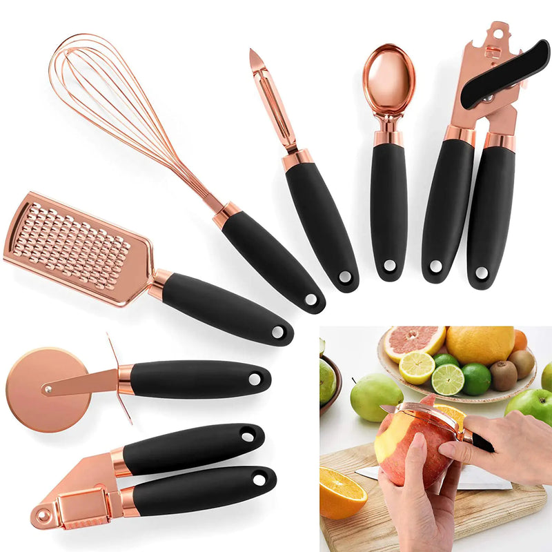 Sleek & functional 7-Piece Stainless Steel Chef's Kitchen Essentials Set