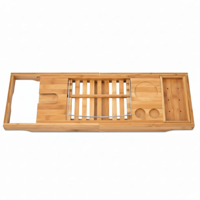 Bamboo Bath Caddy Shelf - Expandable Luxury