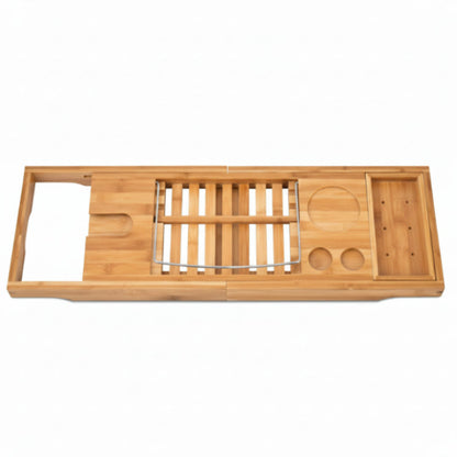 Bamboo Bath Caddy Shelf - Expandable Luxury