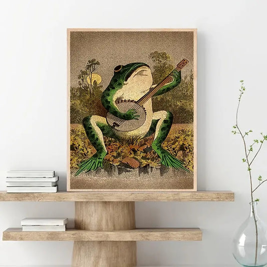 Vintage Frog Art Deco Inspired Wall Decor