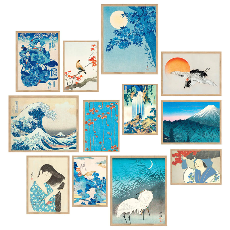 97 Decor Japanese Decor For Bedroom - Japanese Posters For Wall Japanese Art Wall Decor Blue Japanese Wall Art Prints The Great Wave Off Kanagawa Hokusai Paintings Asian Decor For Home (unframed)