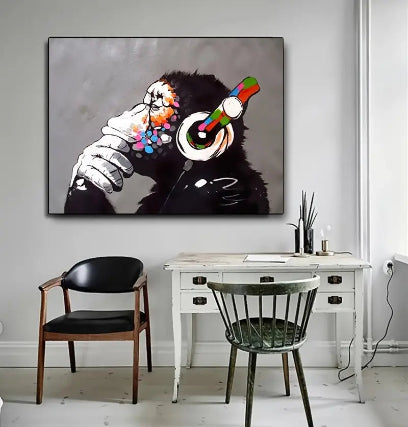 Graffiti Monkey Print - Canvas Wall Art Decor