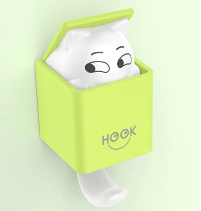 Adorable 4 Pc. Cat-In-A-Box Wall Hook Set