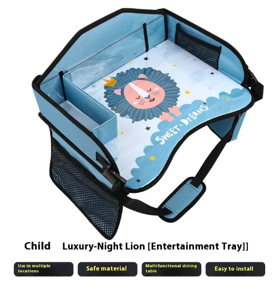 Kid's Car Seat Tray Table - Portable, Foldable and Mess-free