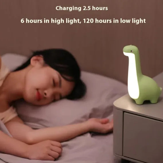 Fun Kids Dinosaur Night Light with Adjustable Timer & USB Charger