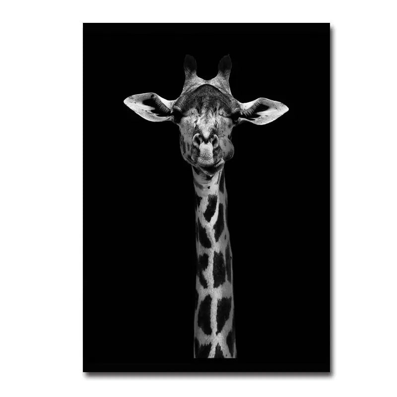 Modern Black & White Animal Canvas Wall Art