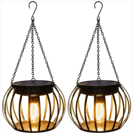 Vintage Metal Hanging Garden Lamp - Solar