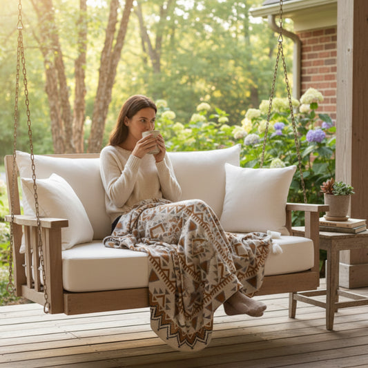 Bohemian Jacquard Tassel Throw – Cozy Texture, Effortless Style